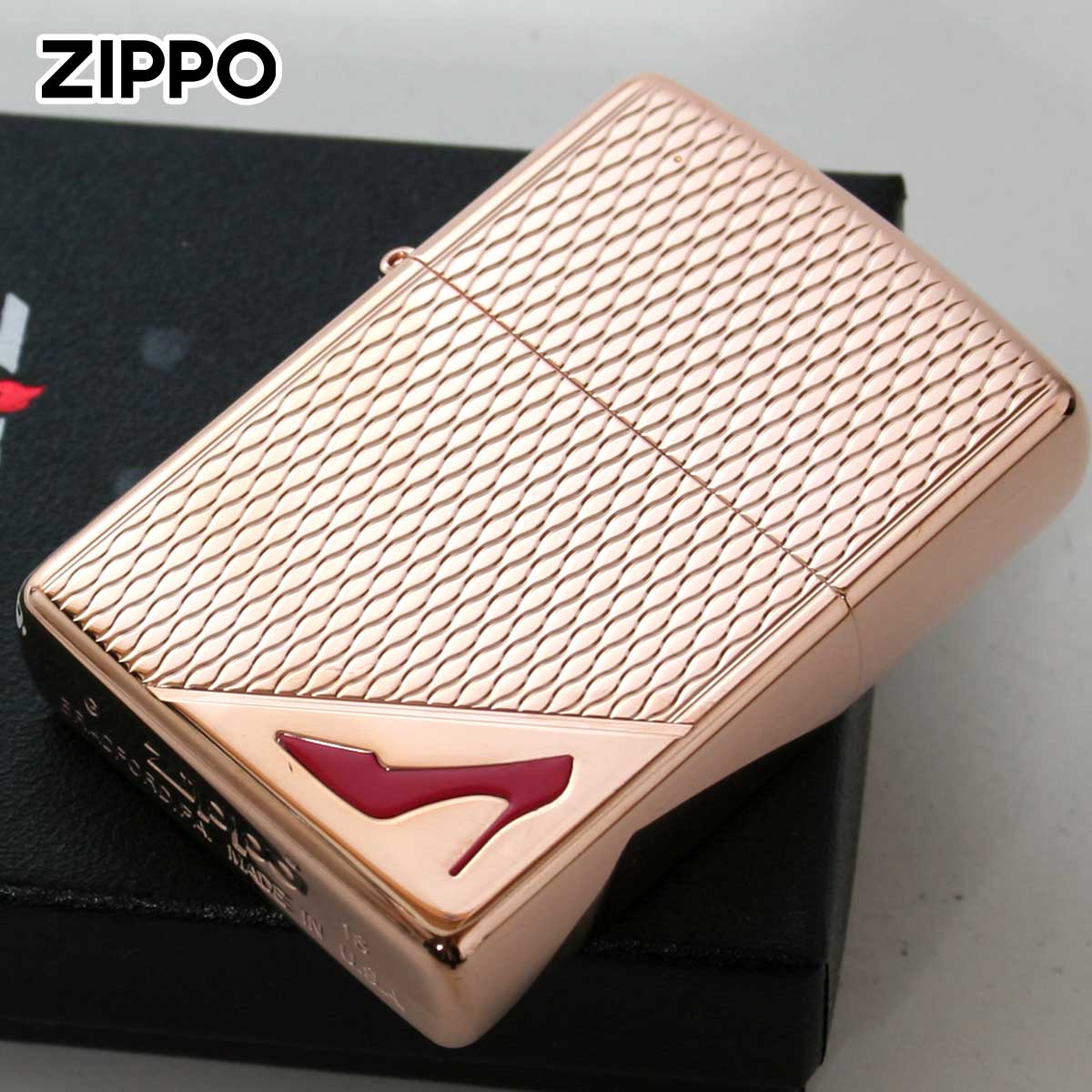Zippo ジッポー レッドハイヒール 両面彫刻 ローズピンク RED High heels Rose Pink RP