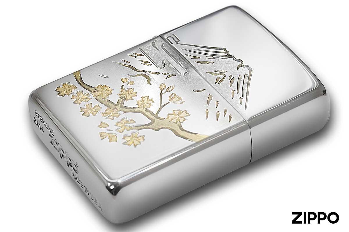 Zippo ジッポー スターリングシルバー 純銀 No.15 桜富士