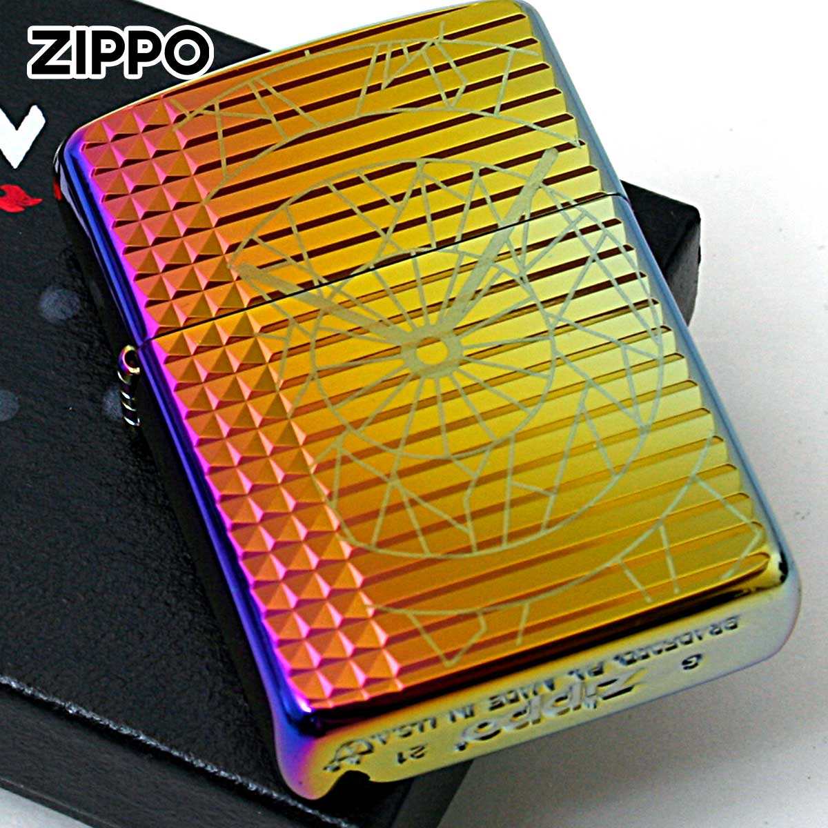 Zippo ジッポー アーマー ポリゴン クロック 時計 チタニュームコーティング レインボー Armor Polygon Clock  TC-R