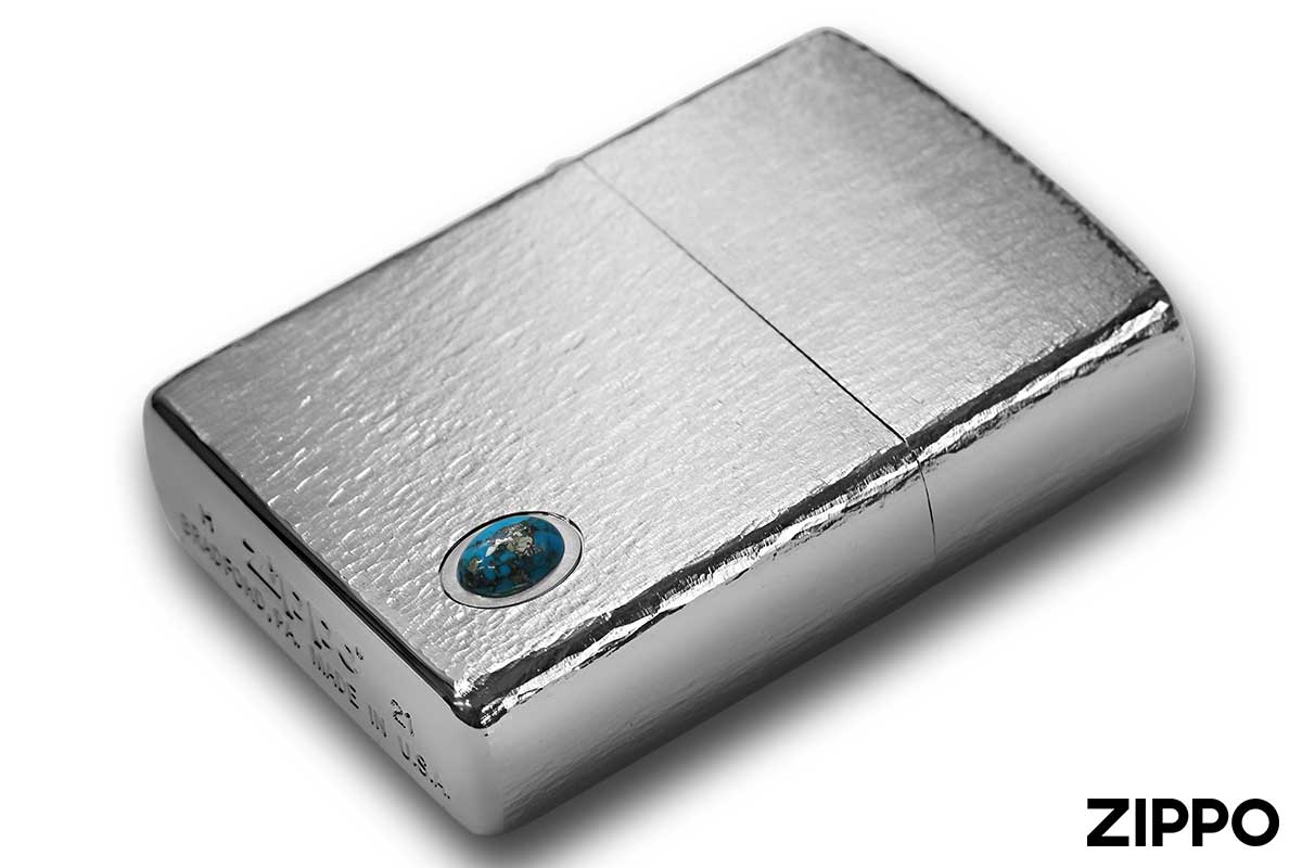 Zippo ジッポー TITANIUM COATING Hammer Tone Turquoise Silver HT-S メール便可
