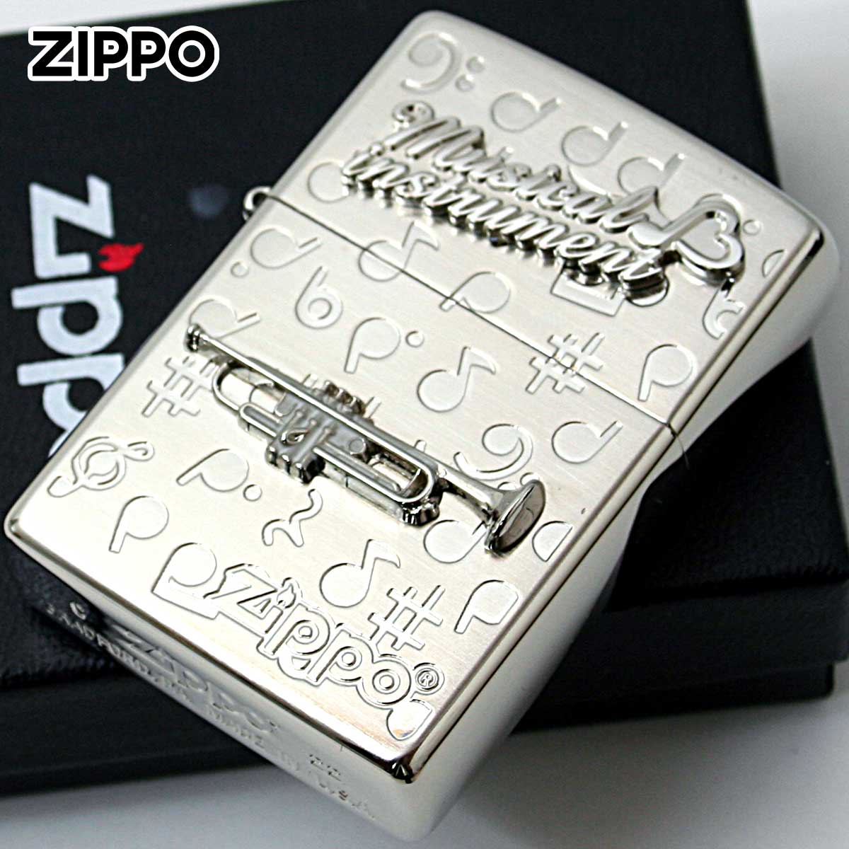 Zippo ジッポー トランペット 楽器 メタル Musical instrumet White Nickel SATIN WNS-トランペット