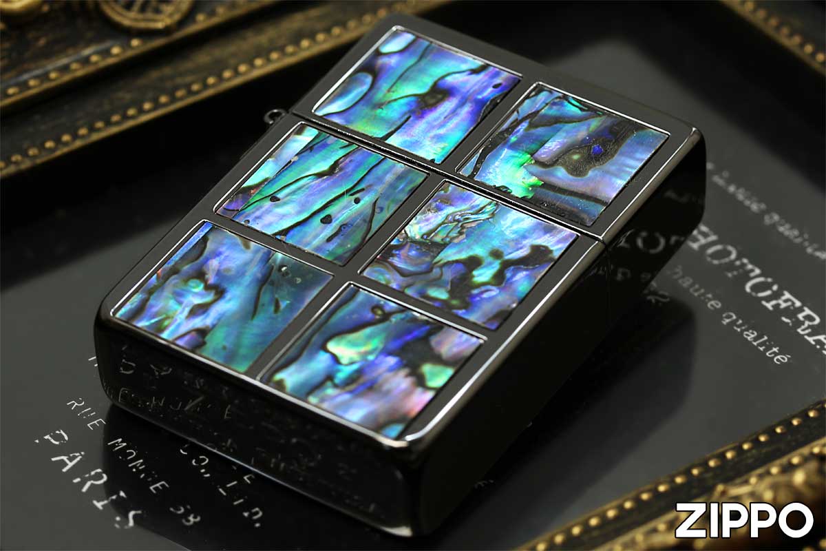 Zippo ジッポー 1935レプリカ シェル 貝 インレイ 象嵌 スクエア 両面 