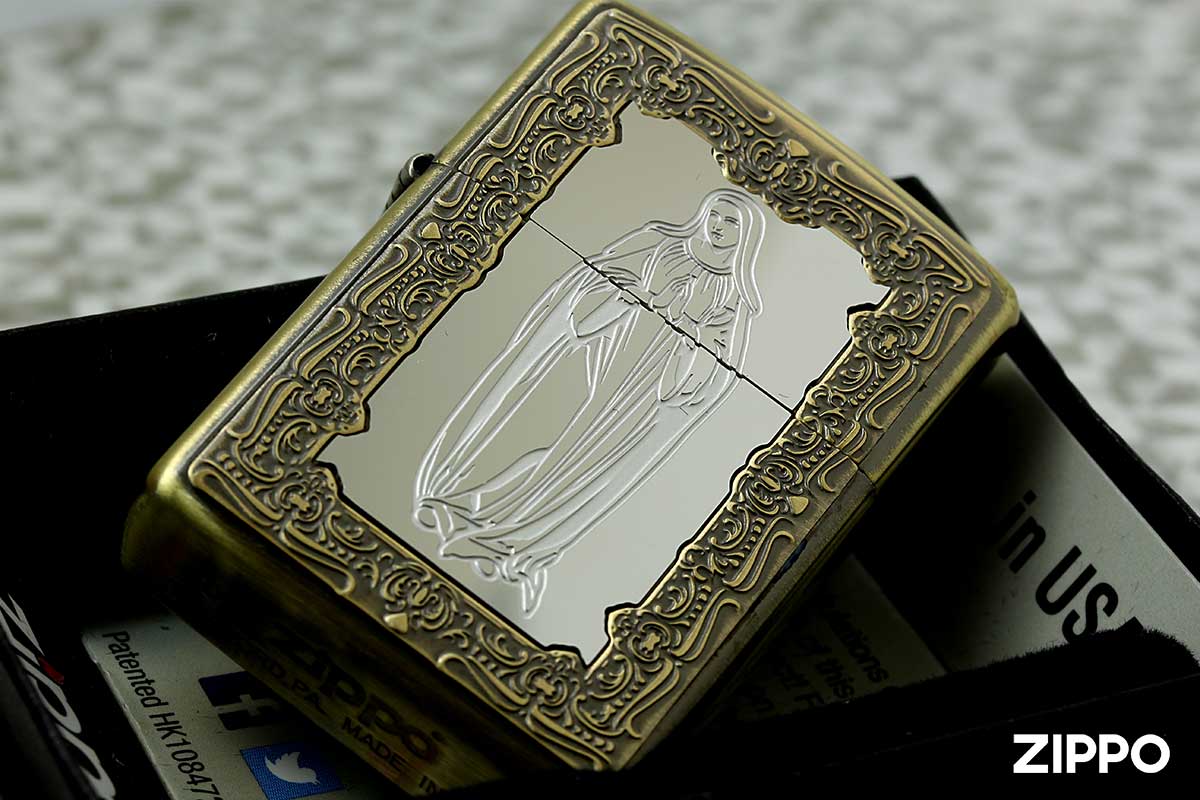Zippo ジッポー 在庫限り完売 MARIA in Mirror Antique Brass マリアインミラー アンティークブラス A-Brass メール便可