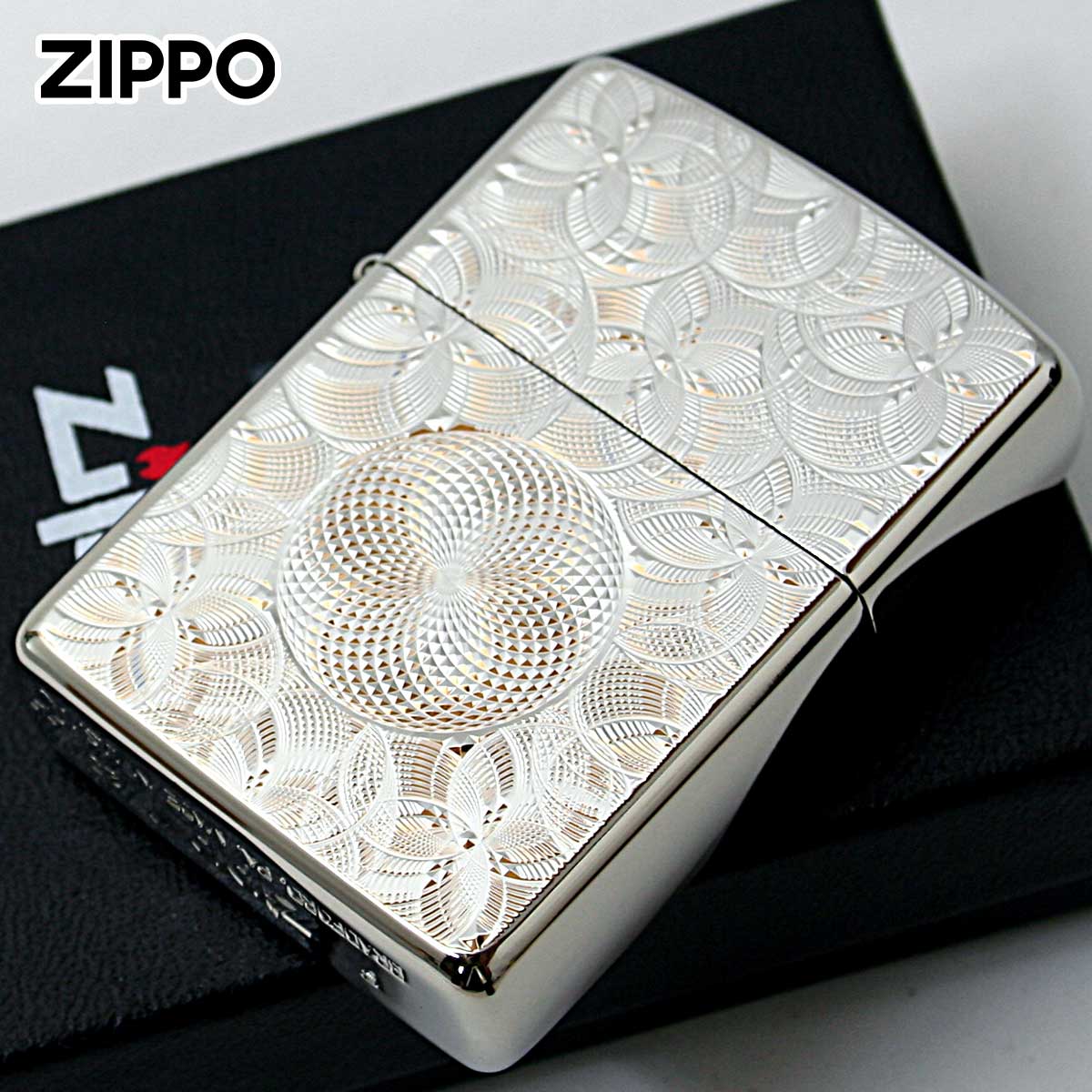 Zippo ジッポー アーマー グリッター 両面加工 ホワイトニッケル ARMOR GLITTER White Nickel