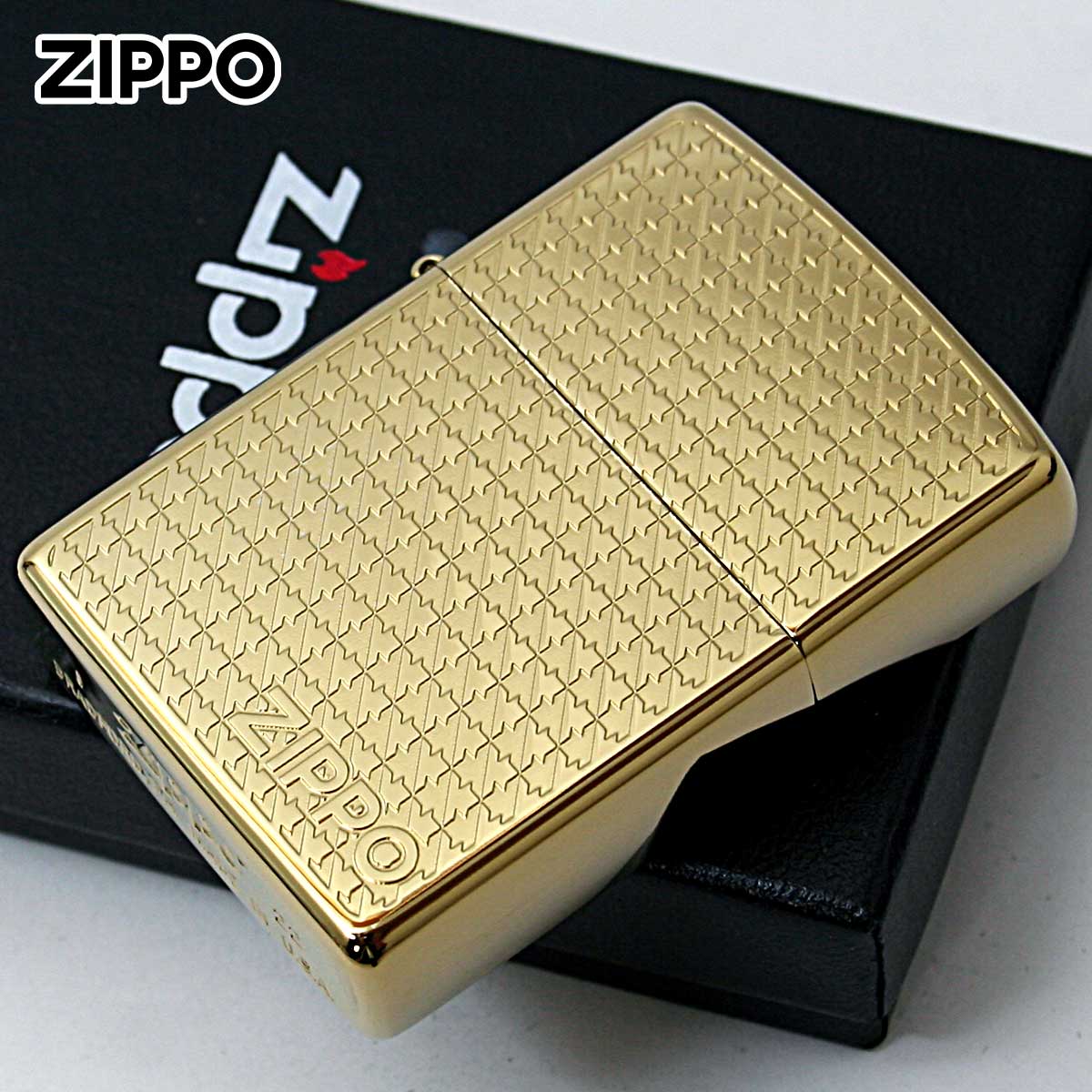 Zippo ジッポー 千鳥格子 チタニュームコーティング ゴールド