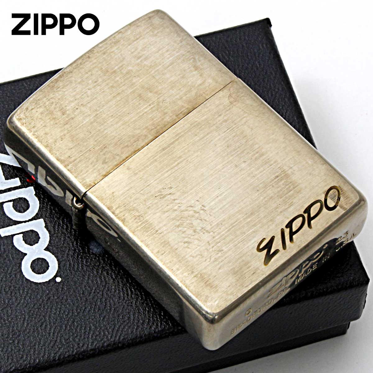 Zippo ジッポー ビンテージ風 ユーズド ZIPPO LOGO 1955年 Vintage style V・Logo 1955 メール便可
