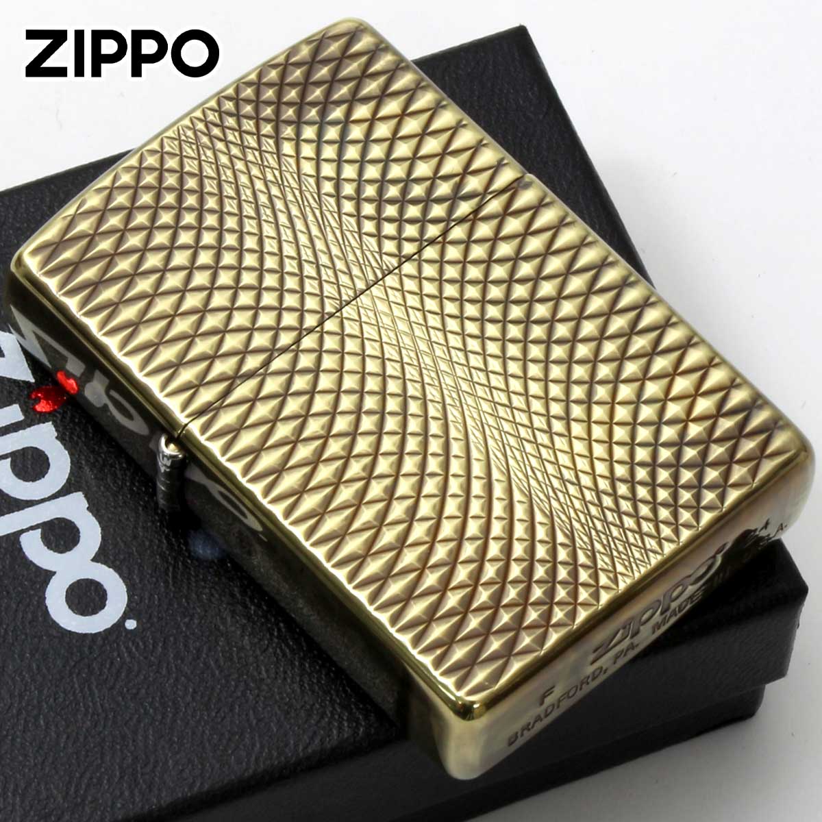 Zippo ジッポー アンティーク風 ユーズド ダイヤモンドカット 両面加工 A・DC A メール便可