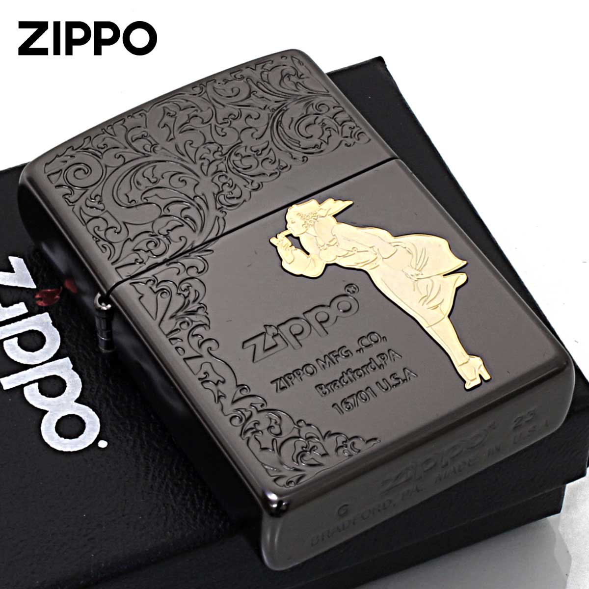 Zippo ジッポー Windy Arabesque ウインディ アラベスク ブラック Bk