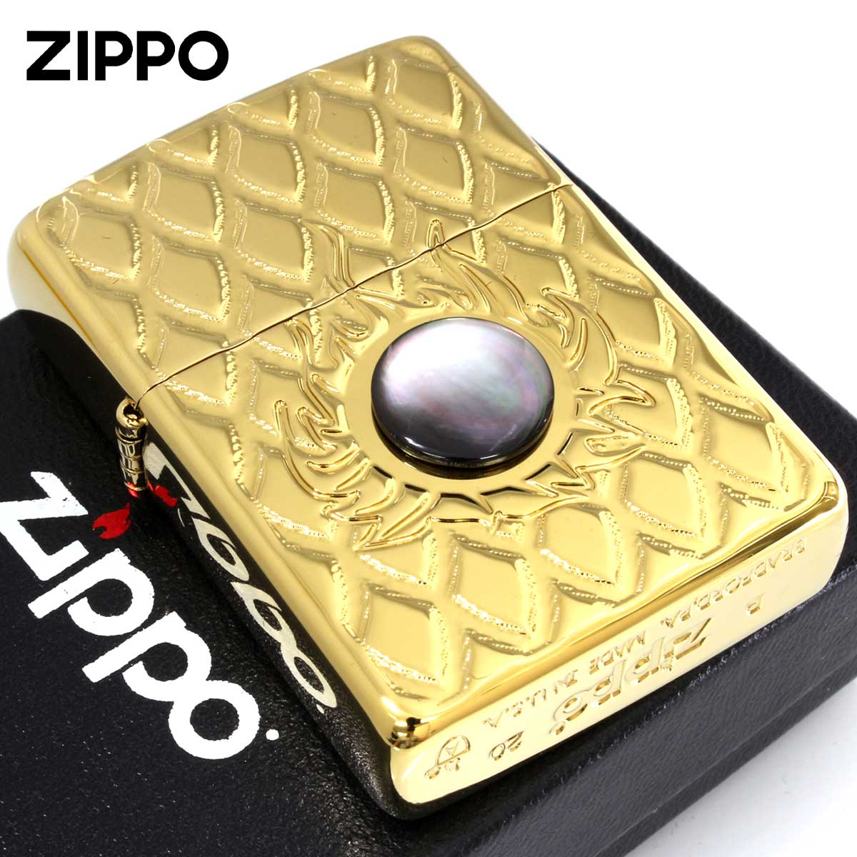 Zippo ジッポー ARMOR Mother of Pearl アーマー 162TC-龍玉 シェル Shell BK Titanium Coating S-BK