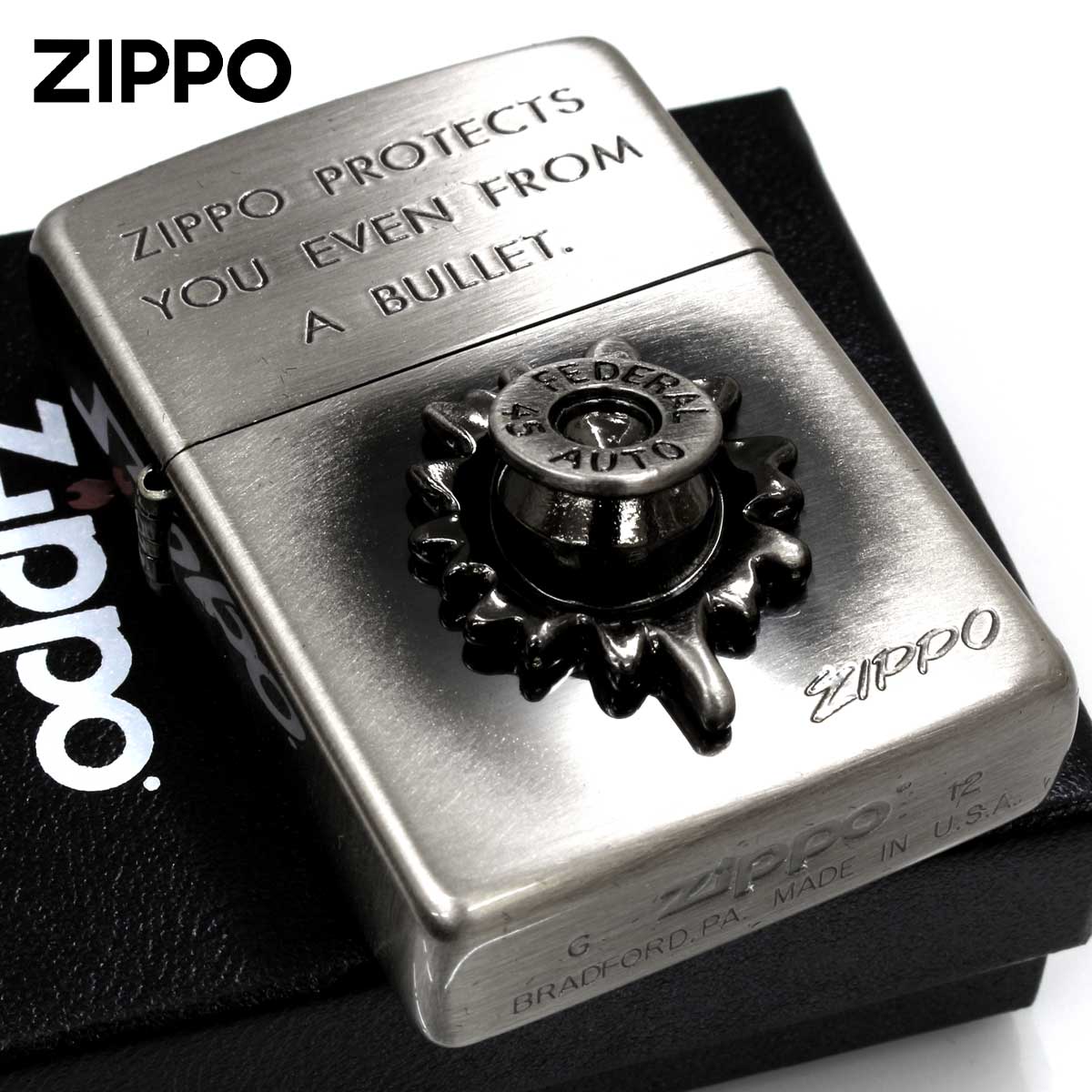 Zippo ジッポー 訳あり傷あり BULLET 弾丸 アンティークニッケル Ni
