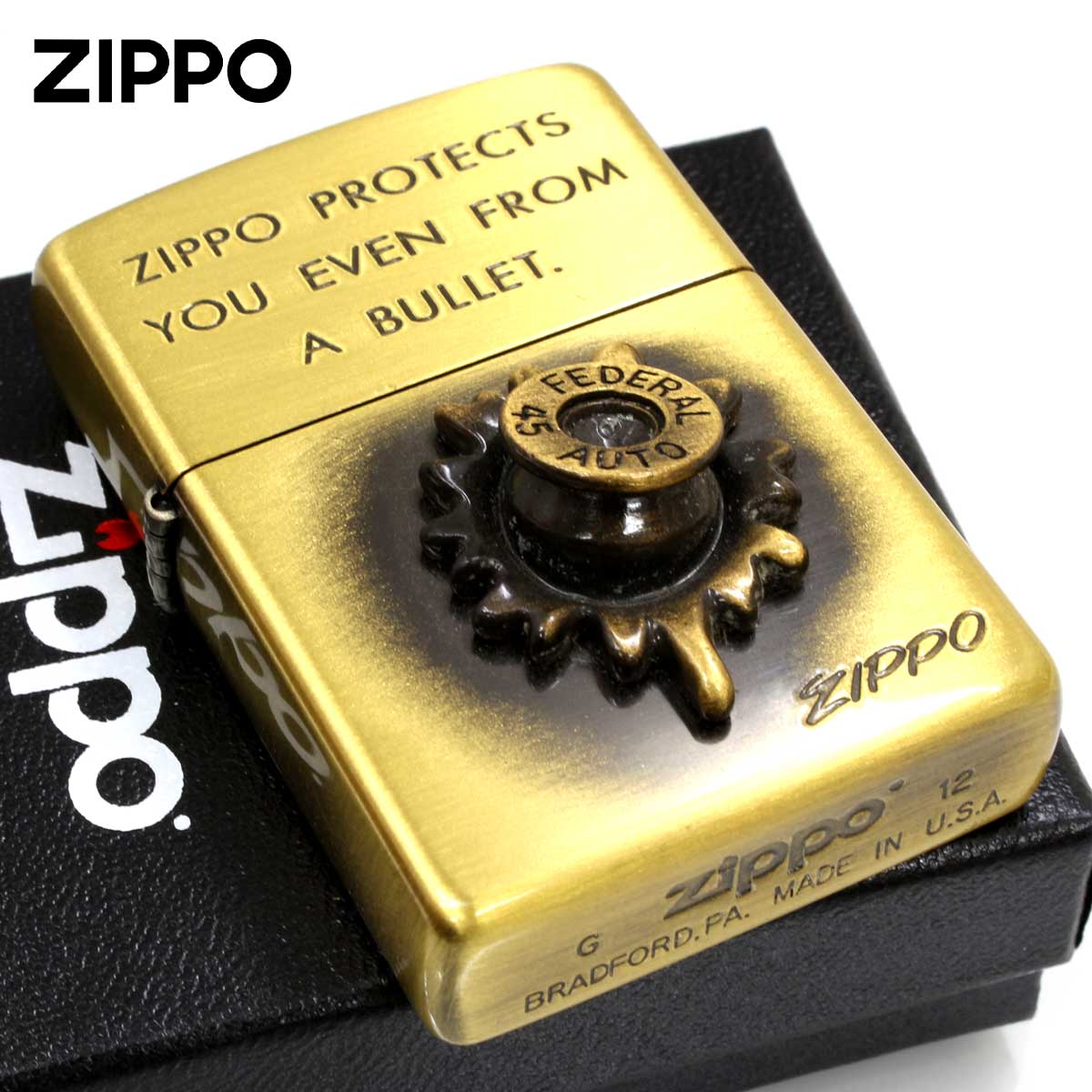 Zippo ジッポー 訳あり傷あり BULLET 弾丸 アンティークブラス BR