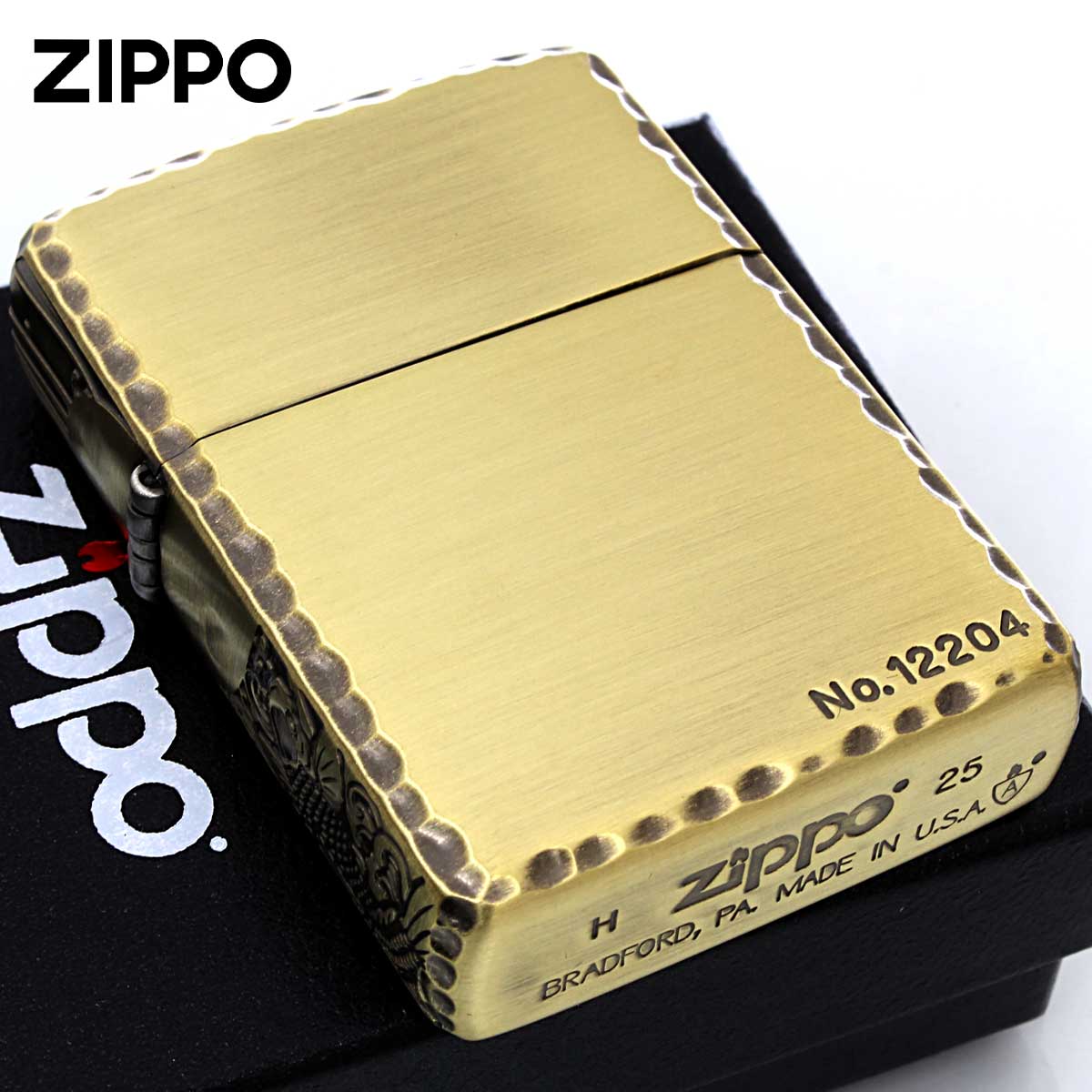 Zippo ジッポー ARMOR アーマー 鯉 カープ 3面 コーナーリューター Antique Brass 3ER-CARP_A メール便可