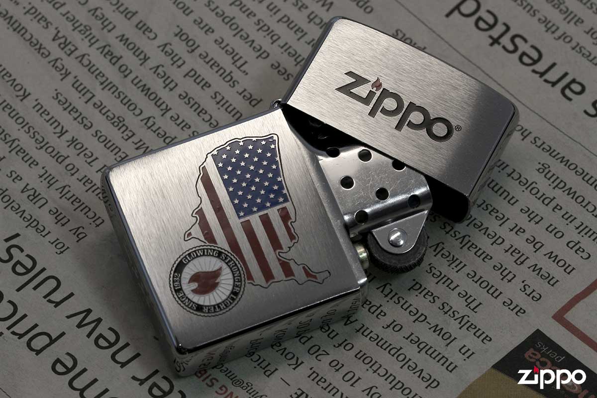 Zippo ジッポー Etching&Paint エッチングペイント 200-AMERICA メール便可