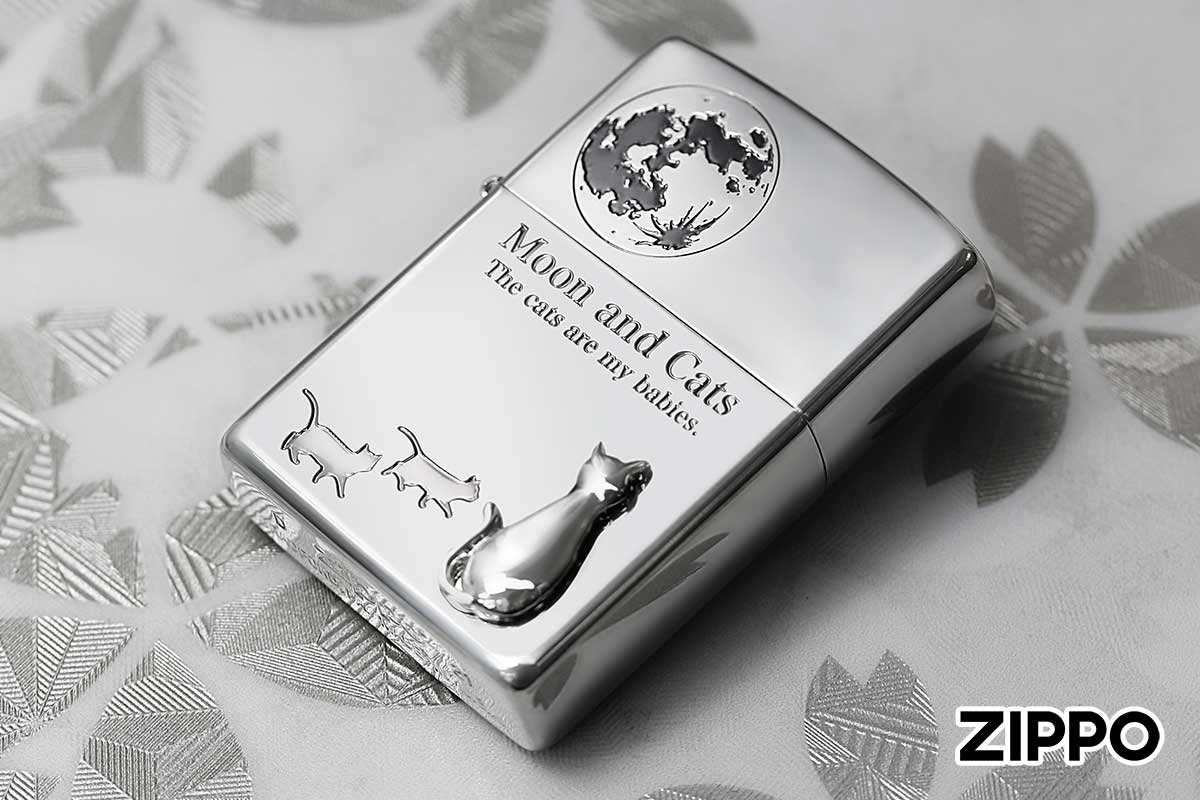 Zippo ジッポー CAT Series キャットシリーズ Moon and Cats 月と猫 2SIM-MOONCAT メール便可