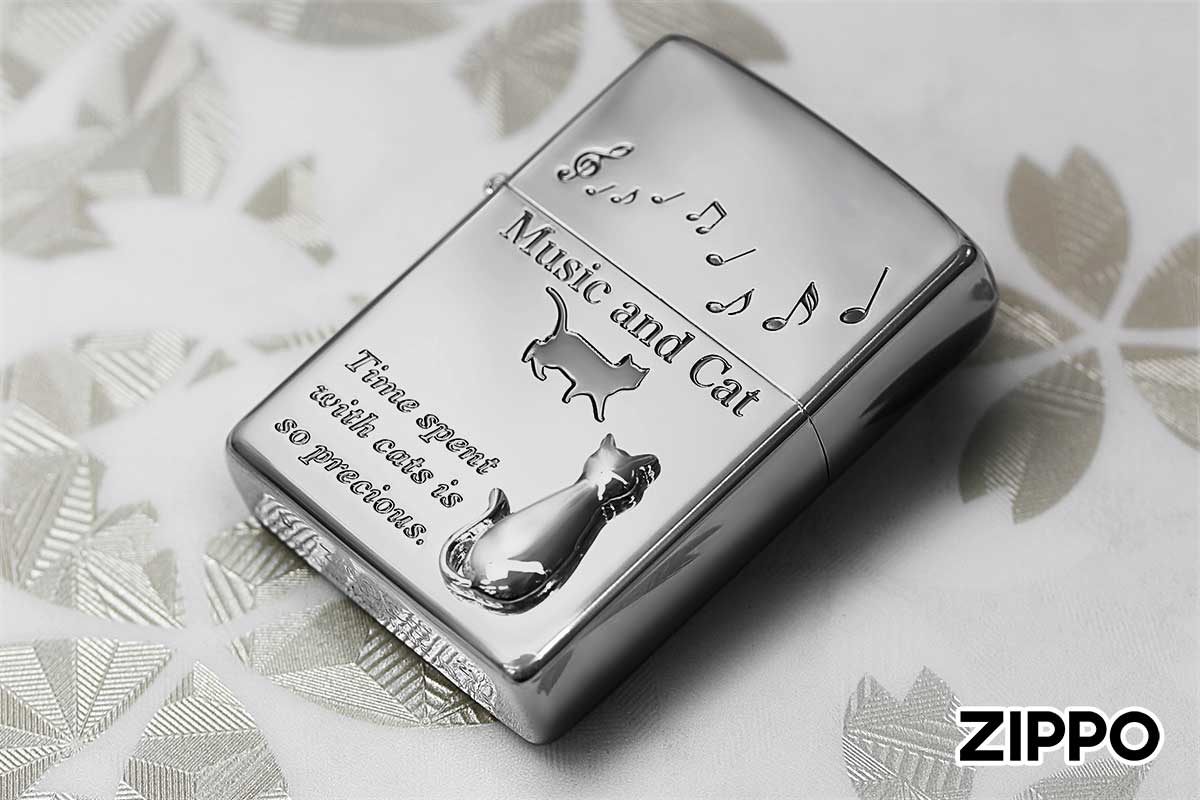 Zippo ジッポー CAT Series キャットシリーズ Music and Cats 音楽と猫 2SIM-MUSICCAT メール便可