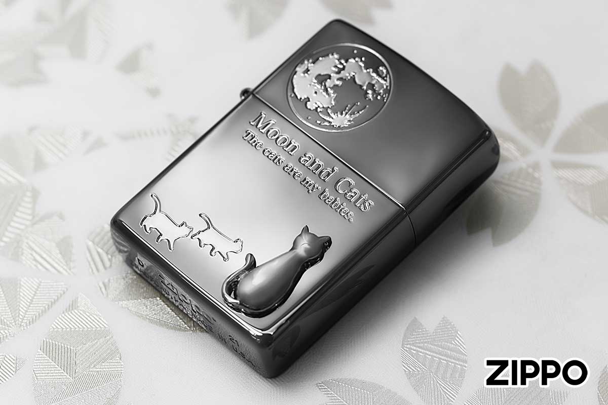 Zippo ジッポー CAT Series キャットシリーズ Moon and Cats 月と猫 2BKSM-MOONCAT メール便可