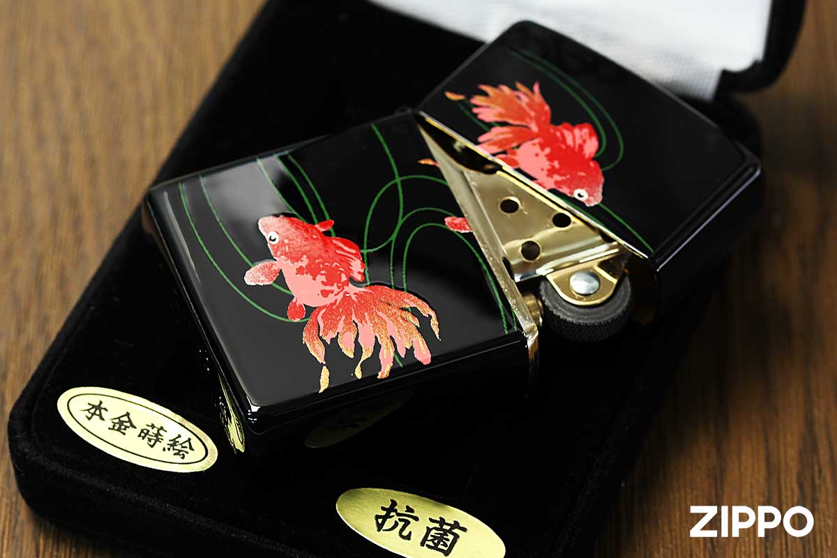 Zippo ジッポー 蒔絵シリーズ 金魚 ブラック 2LA-GOLDFISH