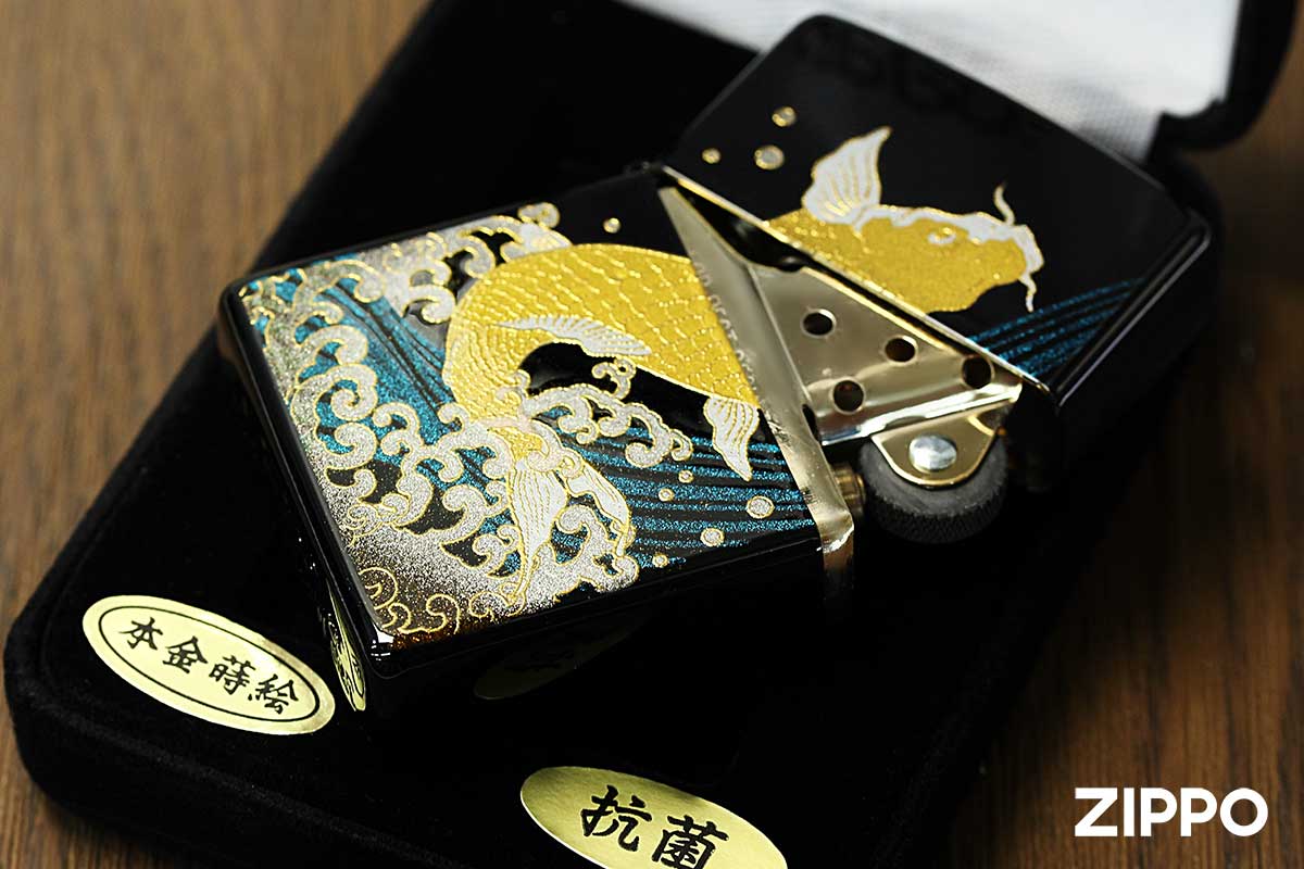 Zippo ジッポー 蒔絵シリーズ 鯉 ブラック 2LA-CARP