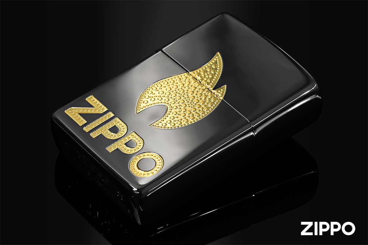 Zippo ジッポー ZIPPO LOGO Flame Gold 2BKG-Z メール便可