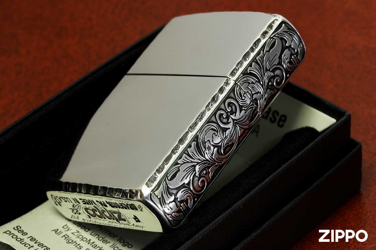 Zippo ジッポー ARMOR SIDE ARABESQNE アーマー サイド アラベスク 銀メッキ 162SI-3ARART