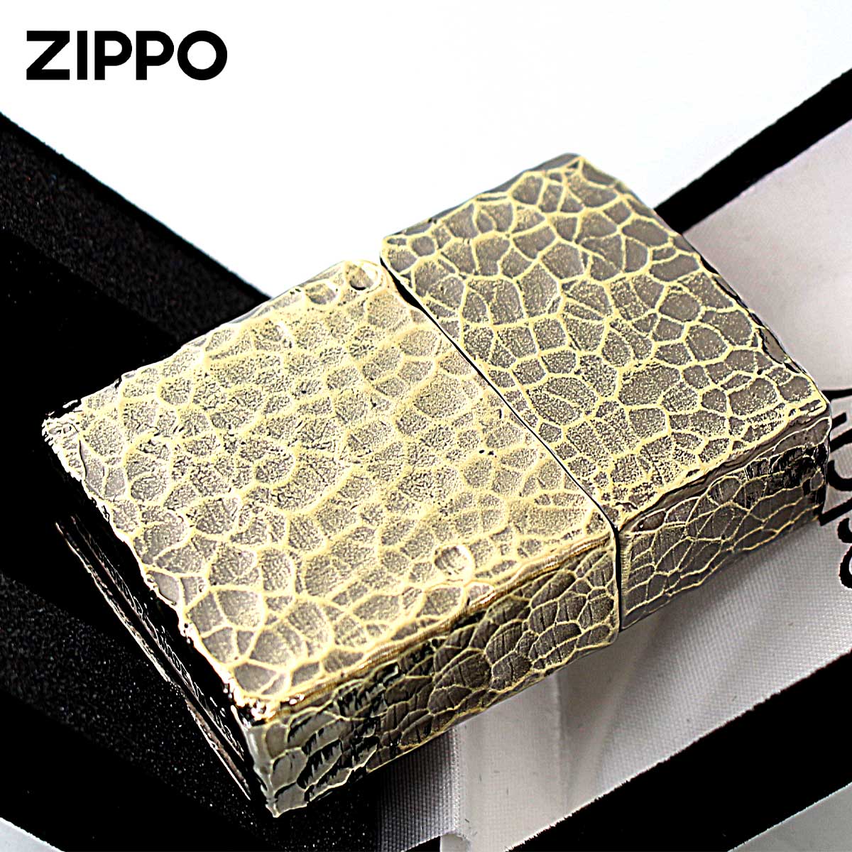 Zippo ジッポー ハンマートーン 槌目 フルメタルジャケット 真鍮メッキ いぶし仕上げ 2FMJ-BI