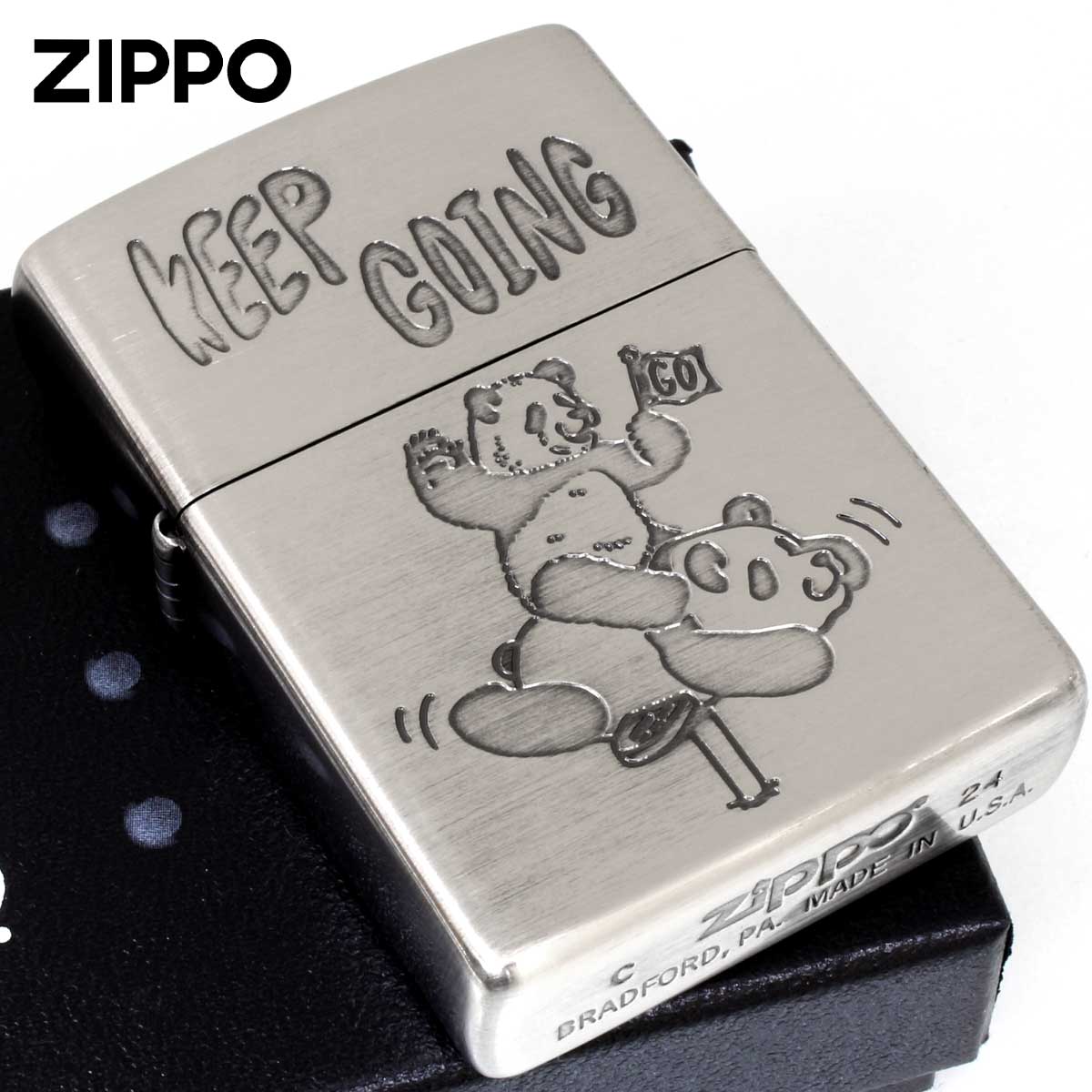 Zippo ジッポー NAGOMI animal KEEP GOING パンダ メッセージ 202-KEEP メール便可