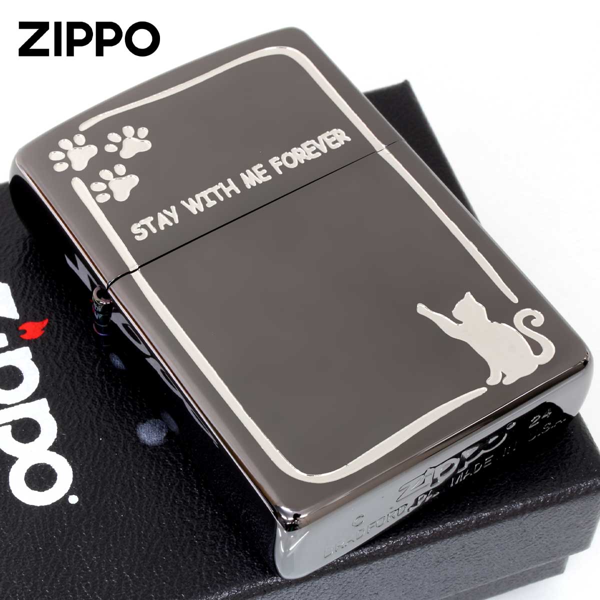 Zippo ジッポー ネコ 猫 足跡 STAY WITH ME FOREVER いつまでも一緒に