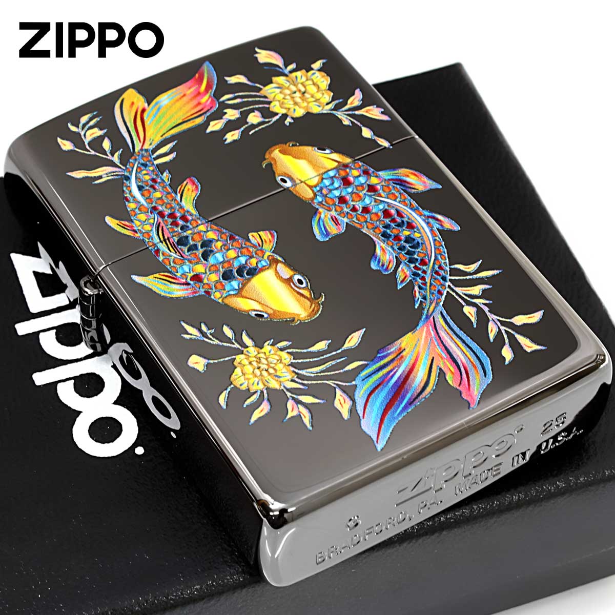 Zippo ジッポー GRADATION CARP グラデーション カープ 鯉 ブラック 2BKN-GRACARP メール便可