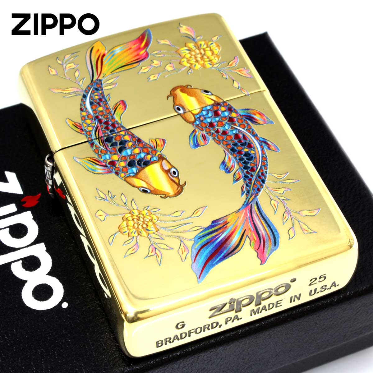 Zippo ジッポー GRADATION CARP グラデーション カープ 鯉 真鍮いぶし 2BBI-GRACARP メール便可