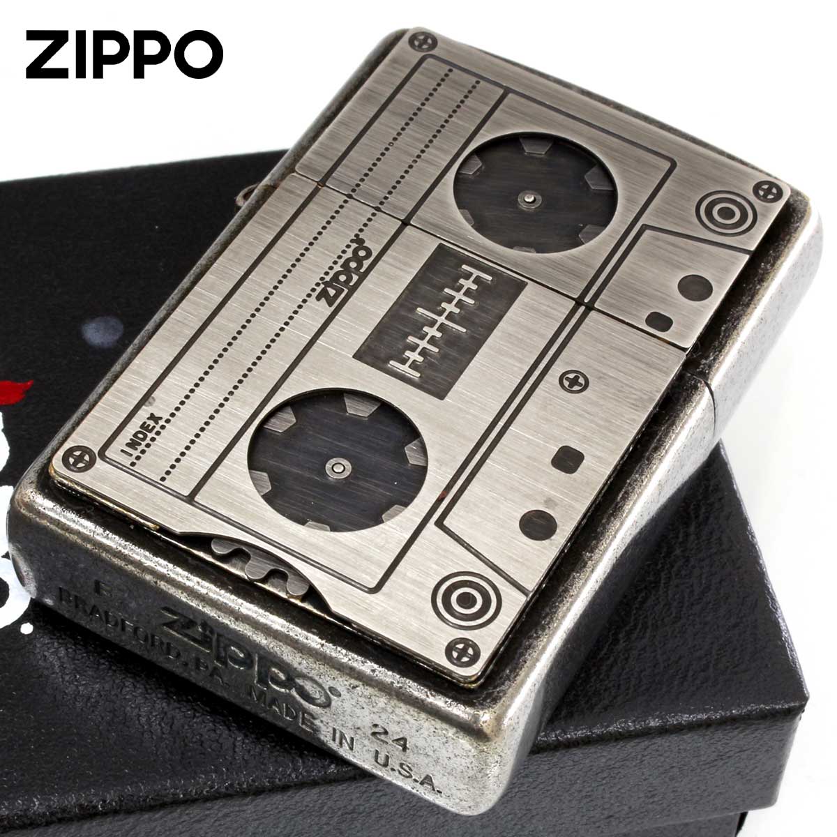Zippo ジッポー CASSETTE TAPE カセットテープ クローム 昭和 レトロ 2CBM-CT