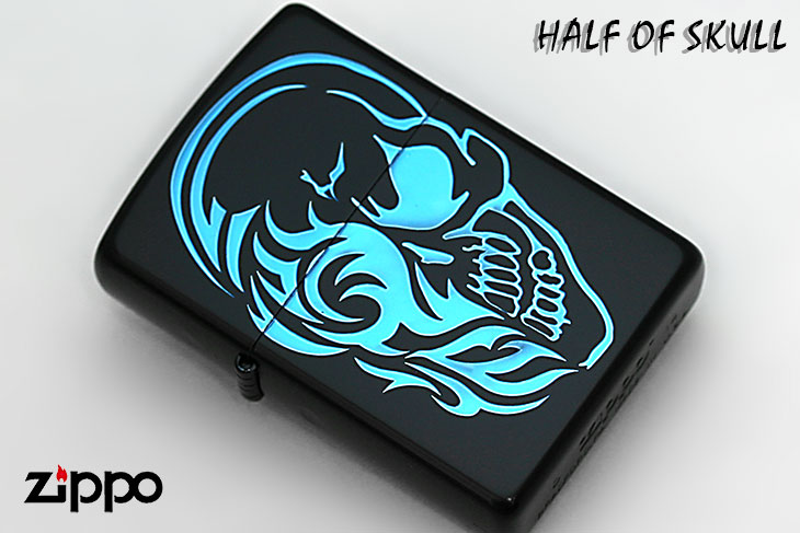 Zippo ジッポー HALF OF SKULL ハーフオブスカル 2HSK-BL