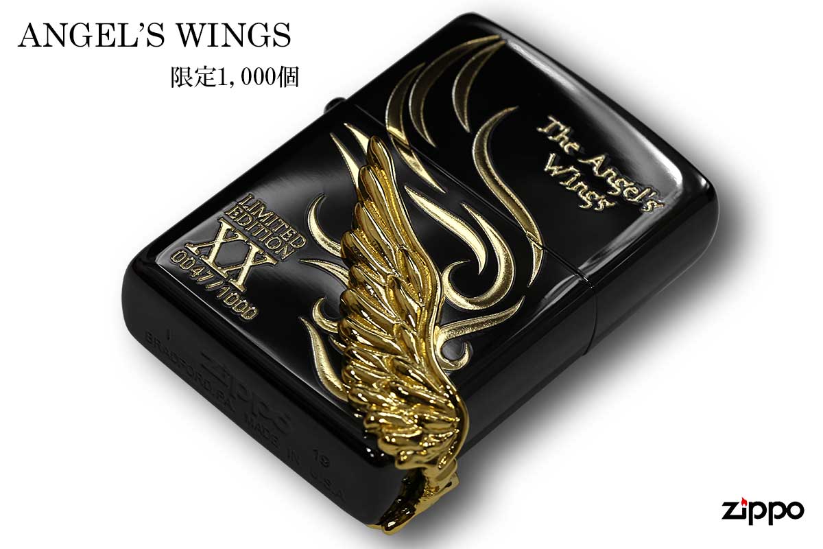 Zippo ジッポー 限定1,000個 ANGEL'S WINGS エンジェルウイングス イオンブラック PAW-120BKG