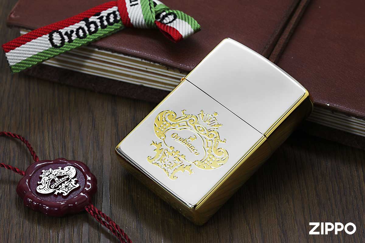 Zippo ジッポー Orobianco Logo オロビアンコ ロゴデザイン シルバー＆ゴールド ORZ-003 SG