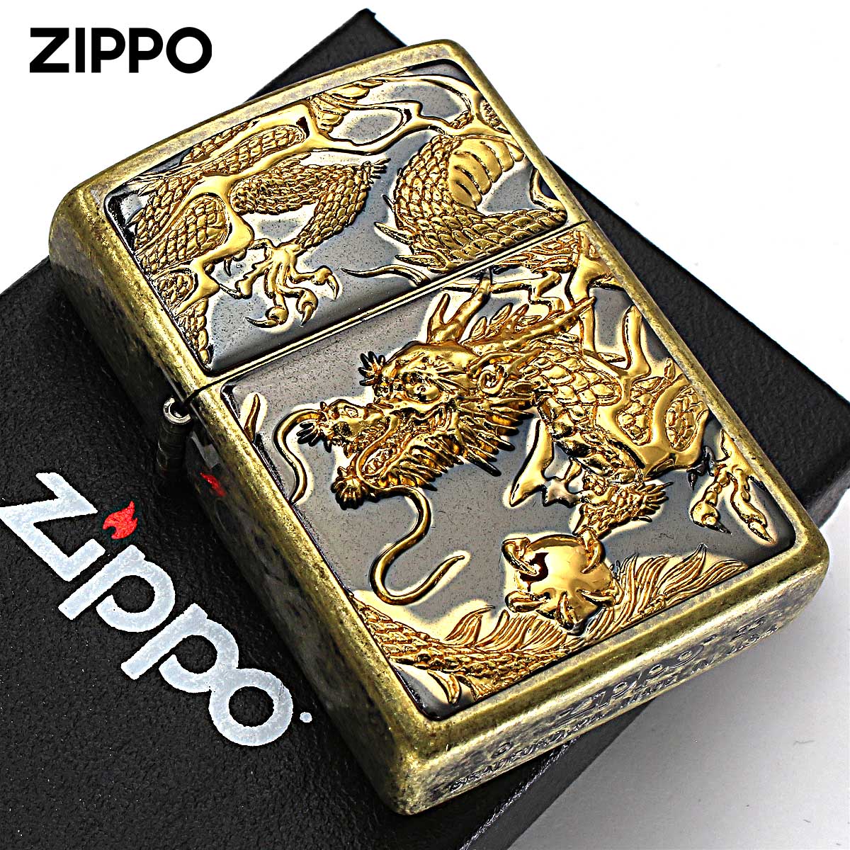 Zippo ジッポー 龍 ドラゴン 立体電鋳板 ブラスバレル 3D DRAGON Z3D-DR BNG