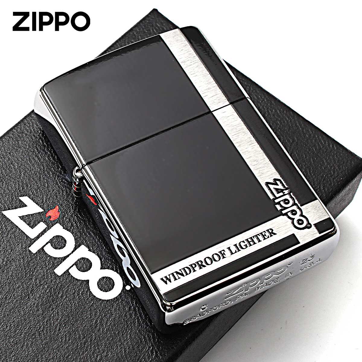 Zippo ジッポー ジッポ ロゴ クラシカルデザイン ブラック LOGO CLASSICAL DESIGN 200CD-Z メール便可