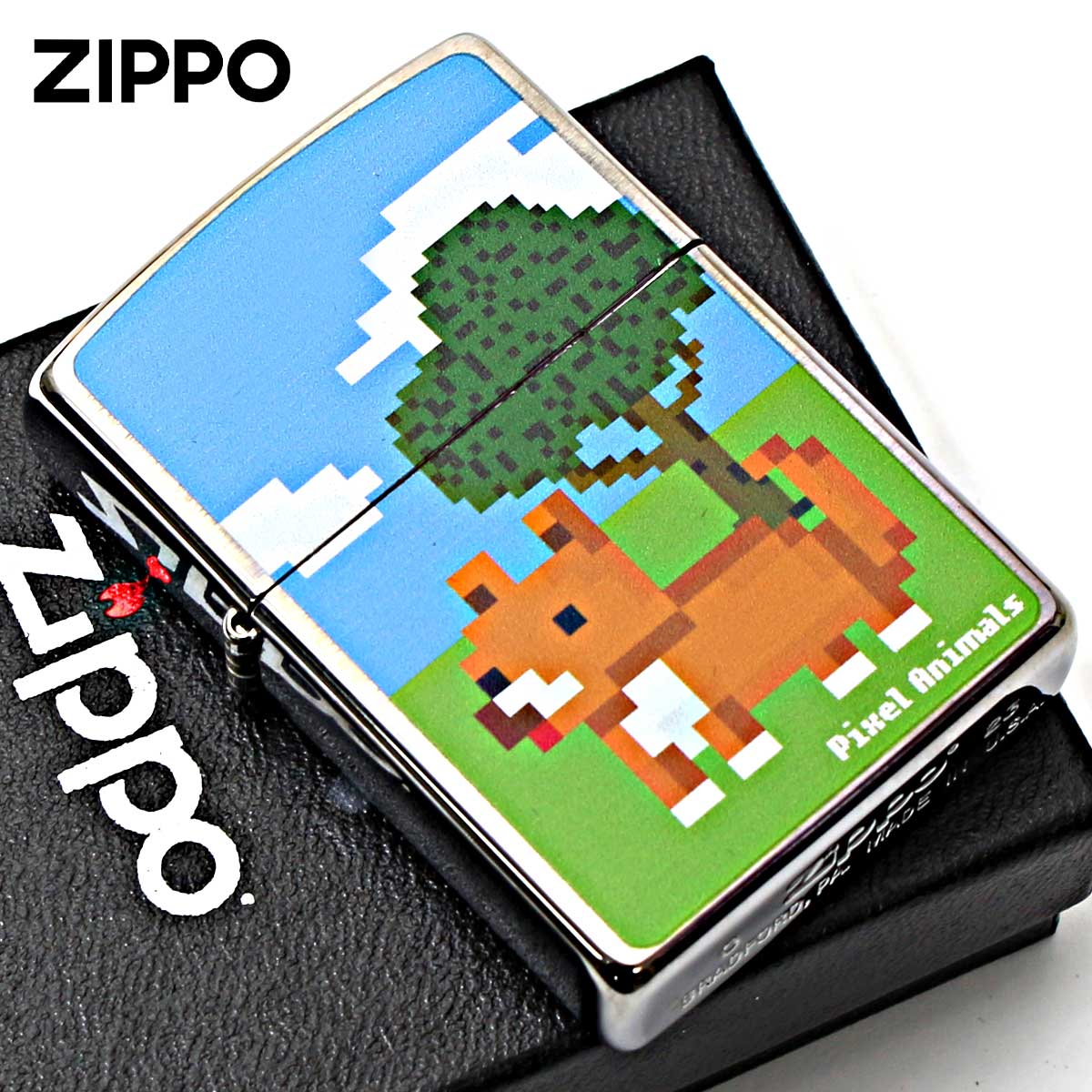Zippo ジッポー ピクセルアート 犬 ドック アニマル Pixel Animals 2PA-DOG メール便可