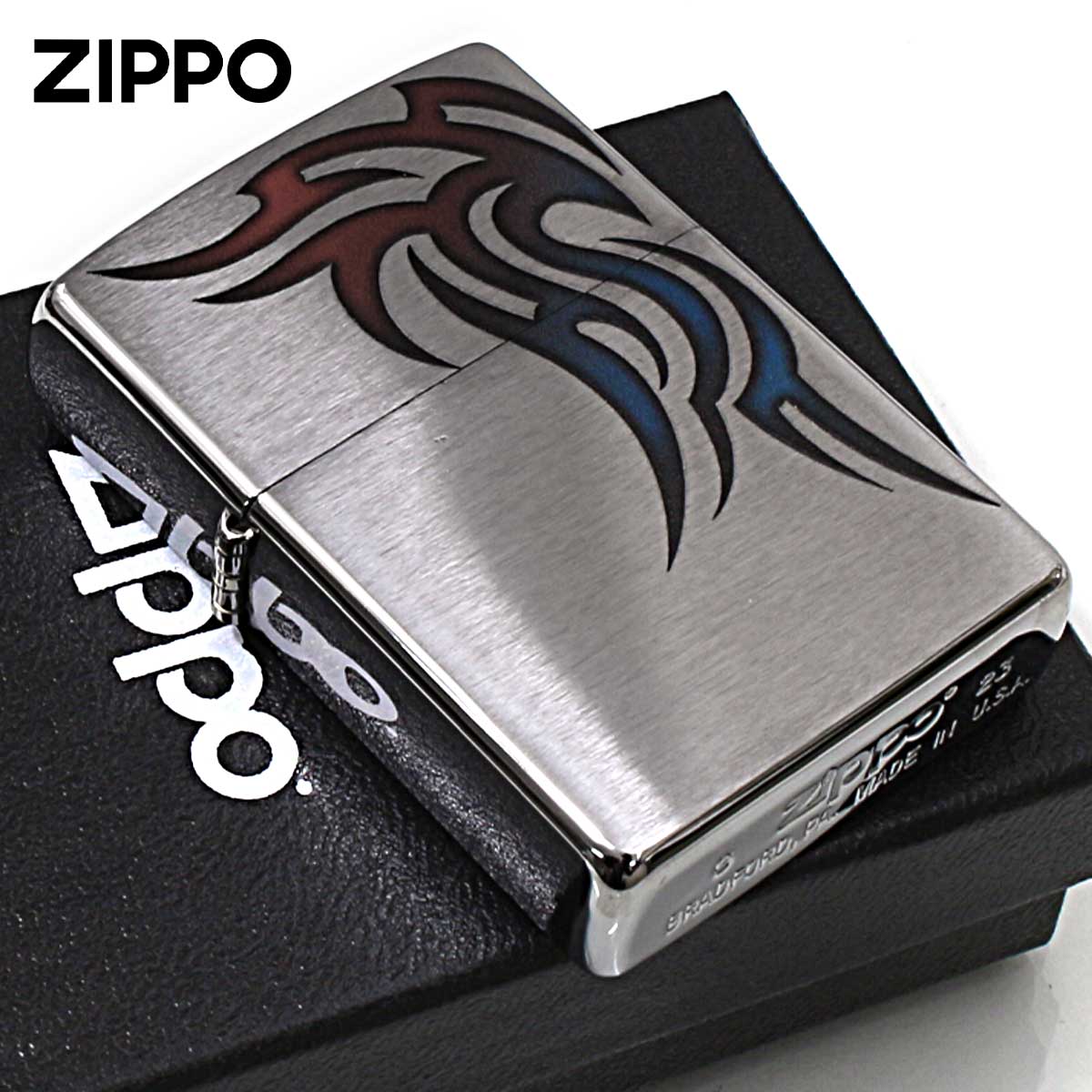 Zippo ジッポー トライバル タトゥー 2面 カラー ワイルド TRIBAL TATTO  200TT-GC メール便可