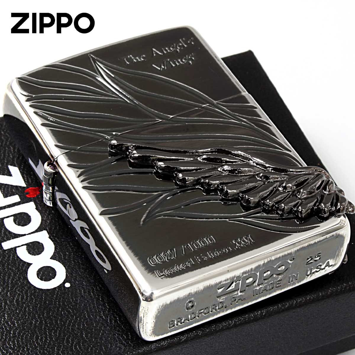 Zippo ジッポー 限定1,000個 2026年モデル The Angel's Wings エンジェル ウイング メタル シルバーイブシ PAW-2026SIB