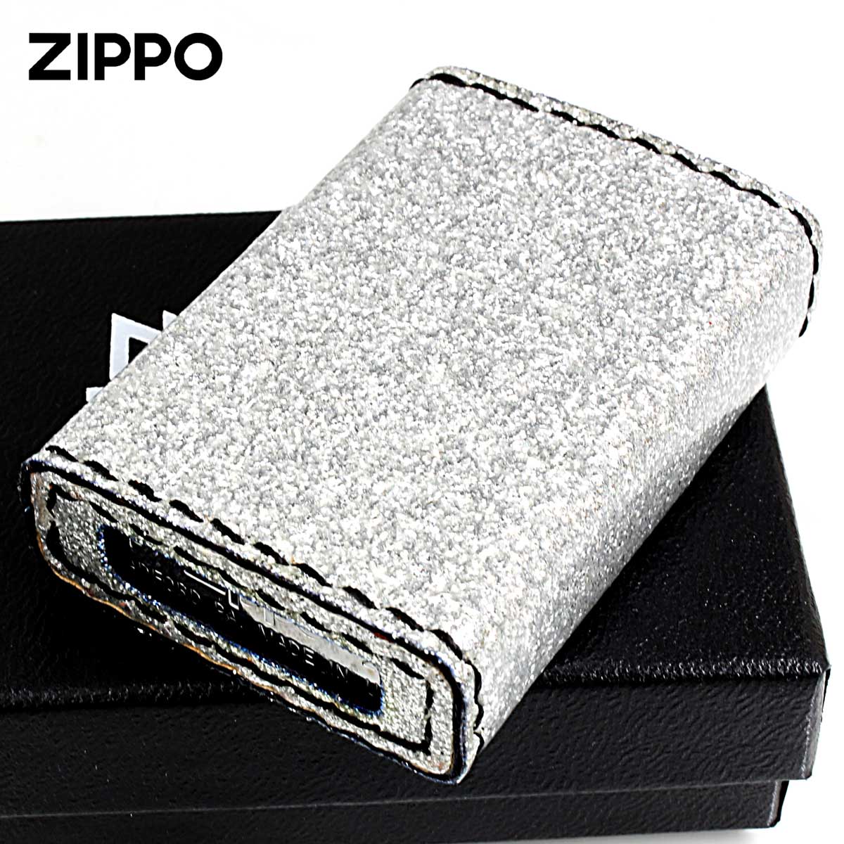 Zippo ジッポー Glitter グリッター ラメ 合皮巻き ZGL-シルバー メール便可