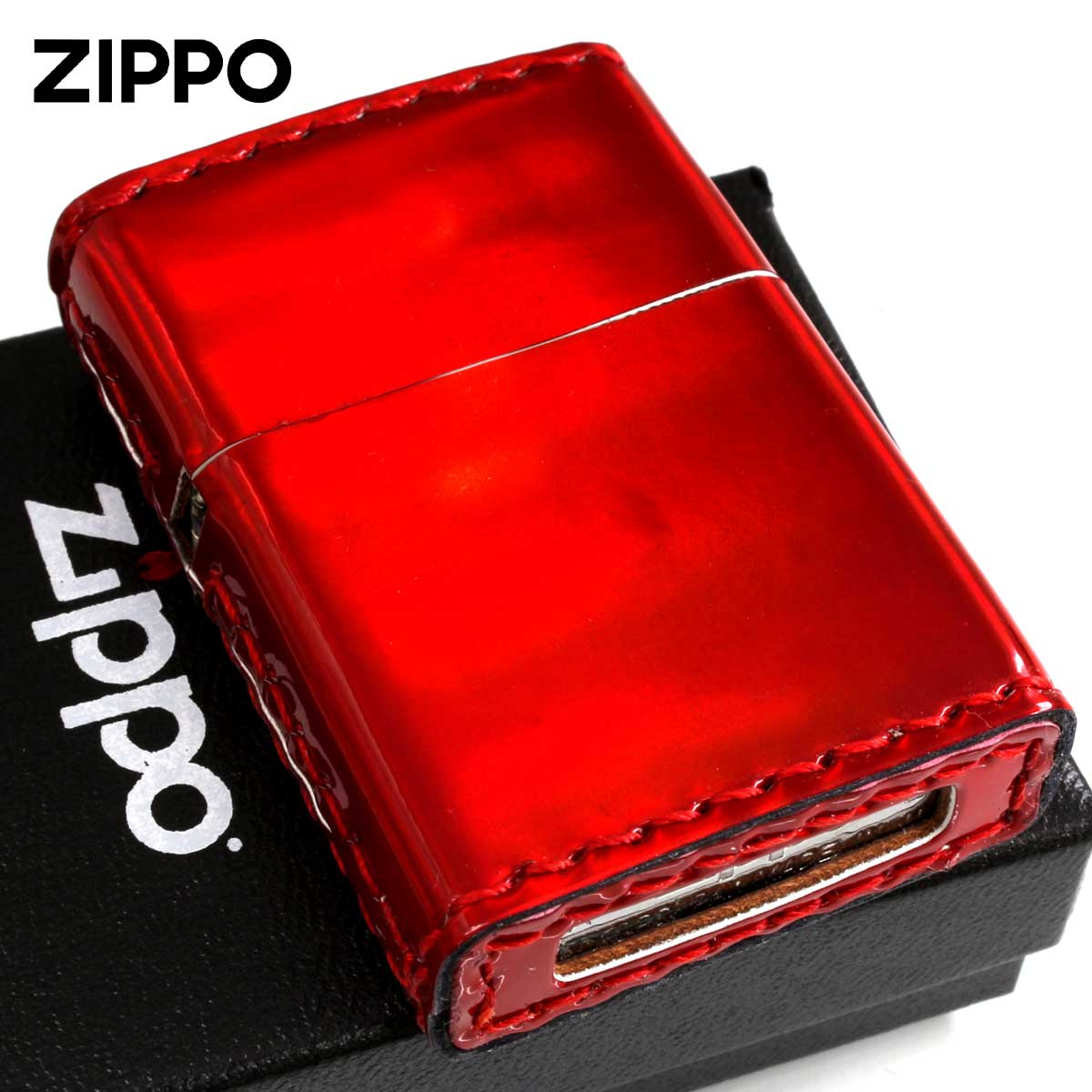 Zippo ジッポー Aurora color オーロラカラー 合皮巻き ZAU-レッド