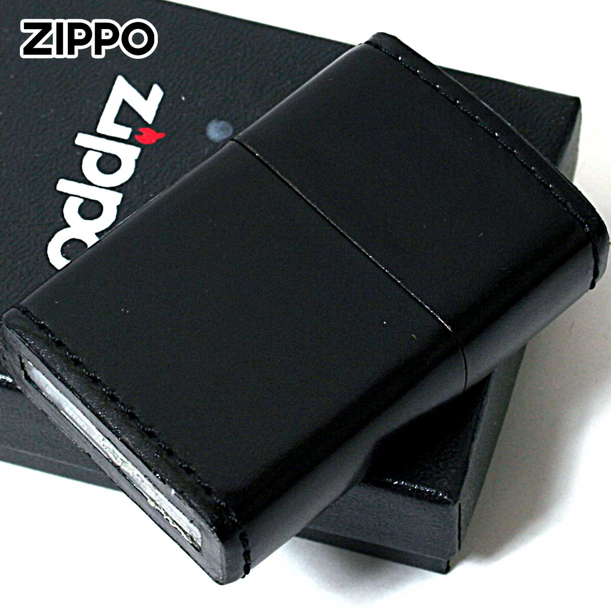 Zippo ジッポー 革巻き 本革 コードバン 馬 ホース 黒 ブラック