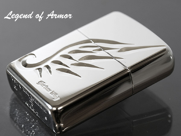 Zippo ジッポー アーマー 羽 ウイング 深彫 ブラック V-WING SV｜Zippo 