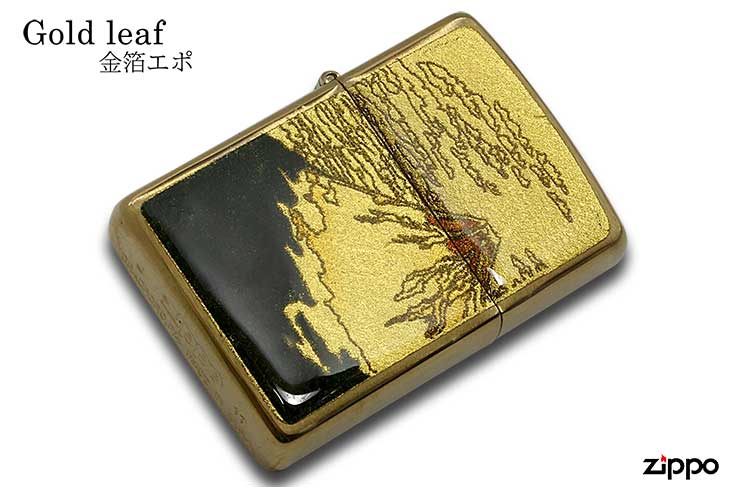 Zippo ジッポー 金箔エポ Gold leaf 富士 メール便可