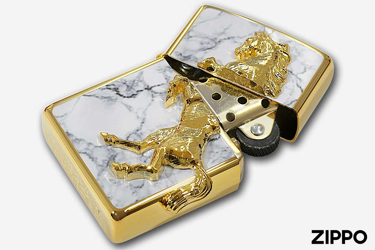 Zippo ジッポー ウイニングウィニー Winning Winny ゴールドプレート ホワイトマーブル