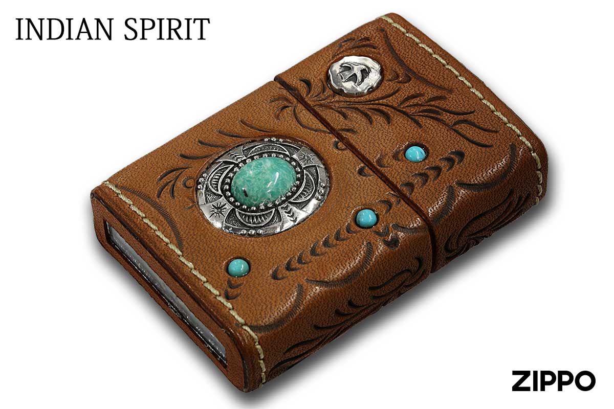 zippo アメリカンスピリット 茶 本革 限定品 あほらしい 希少モデル 