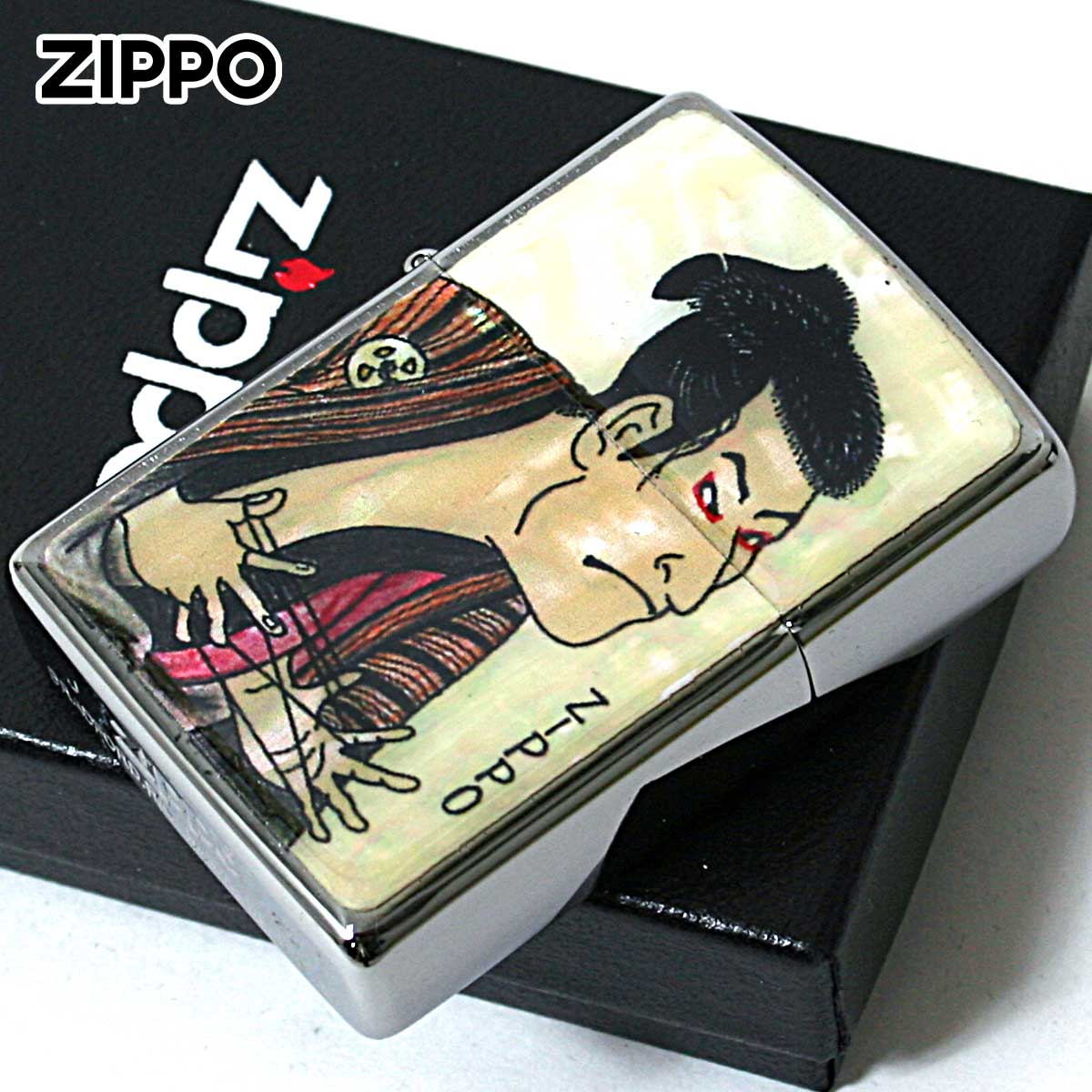 Zippo ジッポー 浮世絵 綾取り役者 貝貼りエポ盛り 江戸時代