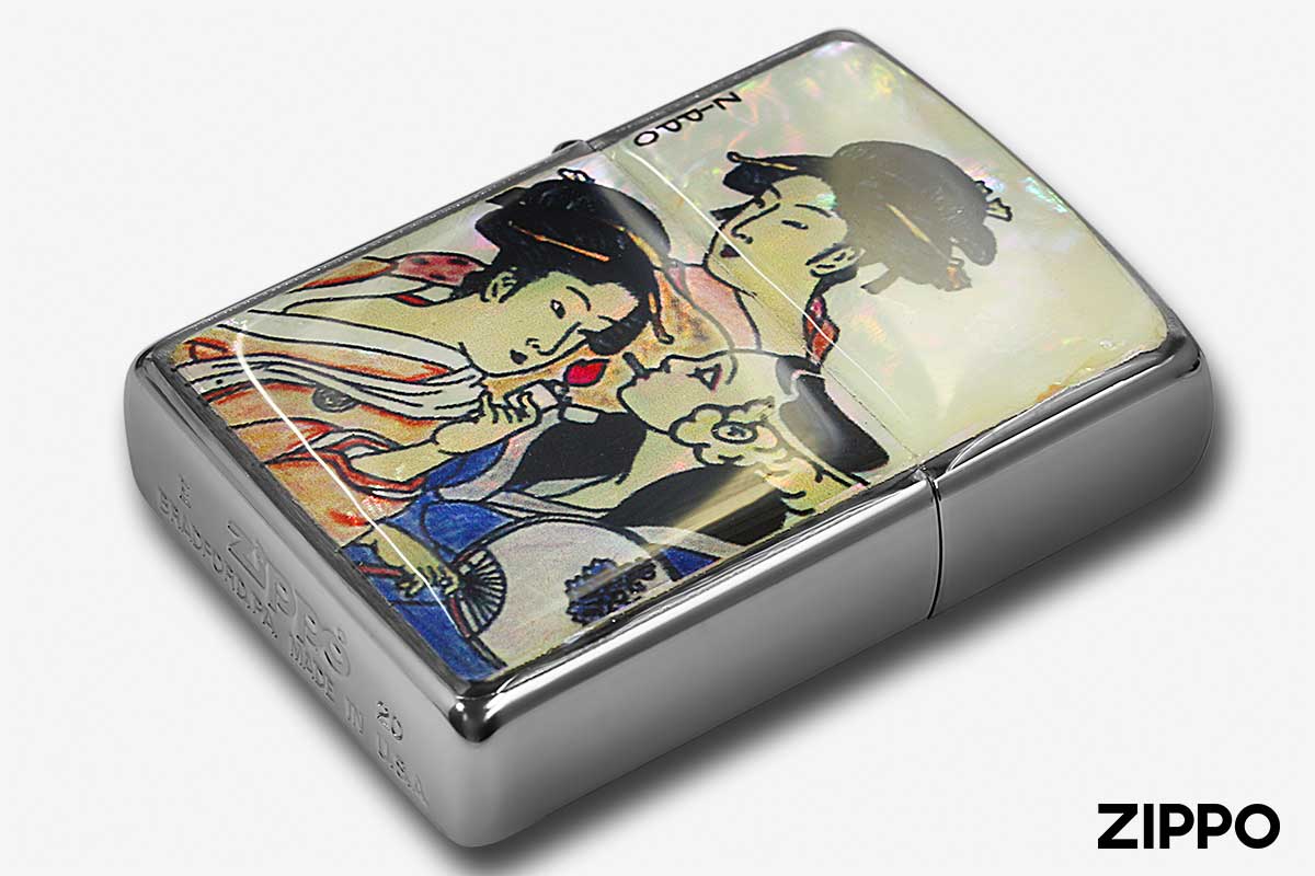 Zippo ジッポー 浮世絵 貝貼りエポ 三美人 メール便可