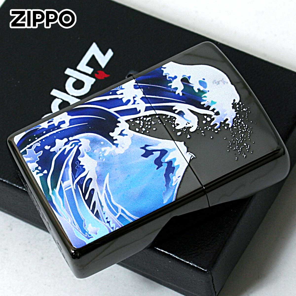 Zippo ジッポー 波富士 和柄 インクジェット ブライトアート 波富士 メール便可