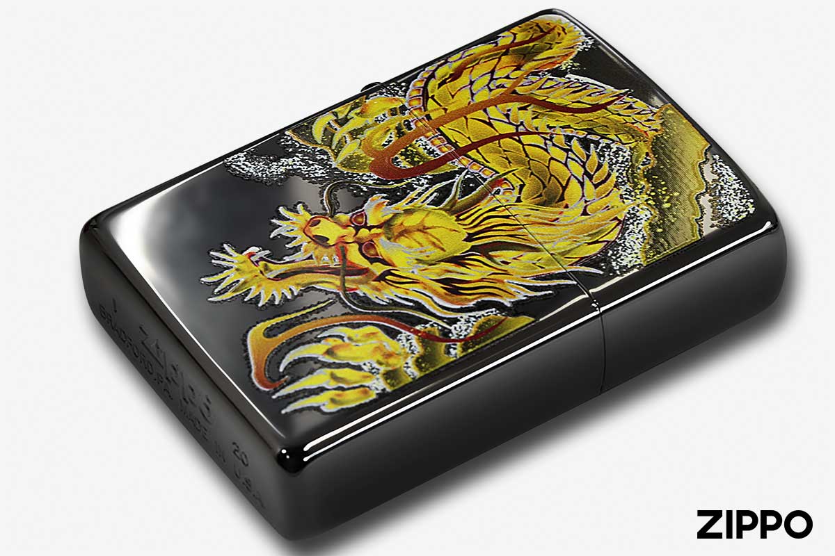 Zippo ジッポー ブライトアート 龍 メール便可
