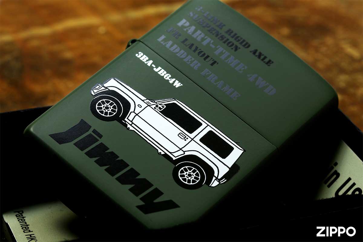 Zippo ジッポー スズキ ジムニー 自動車 SUZUKI JIMNY 3BA-JB64W オフィシャルライセンス品 マットグリーン